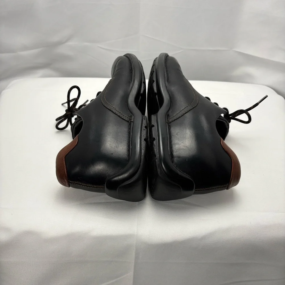 Cole Haan Zeno Lace ll Men's Sz8 Black Leather Split-Toe Casual‎ Oxford Style
